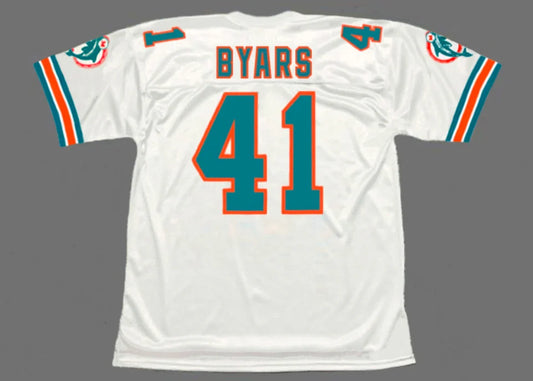 Keith Byars 1994 Miami Dolphins NFL Mitchell & Ness Jersey product image 1, provided for visual reference and product detail