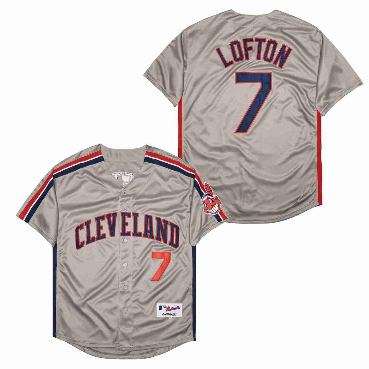 Kenny Lofton Cleveland Indians Jersey Majestic gray product image 1, provided for visual reference and product detail review