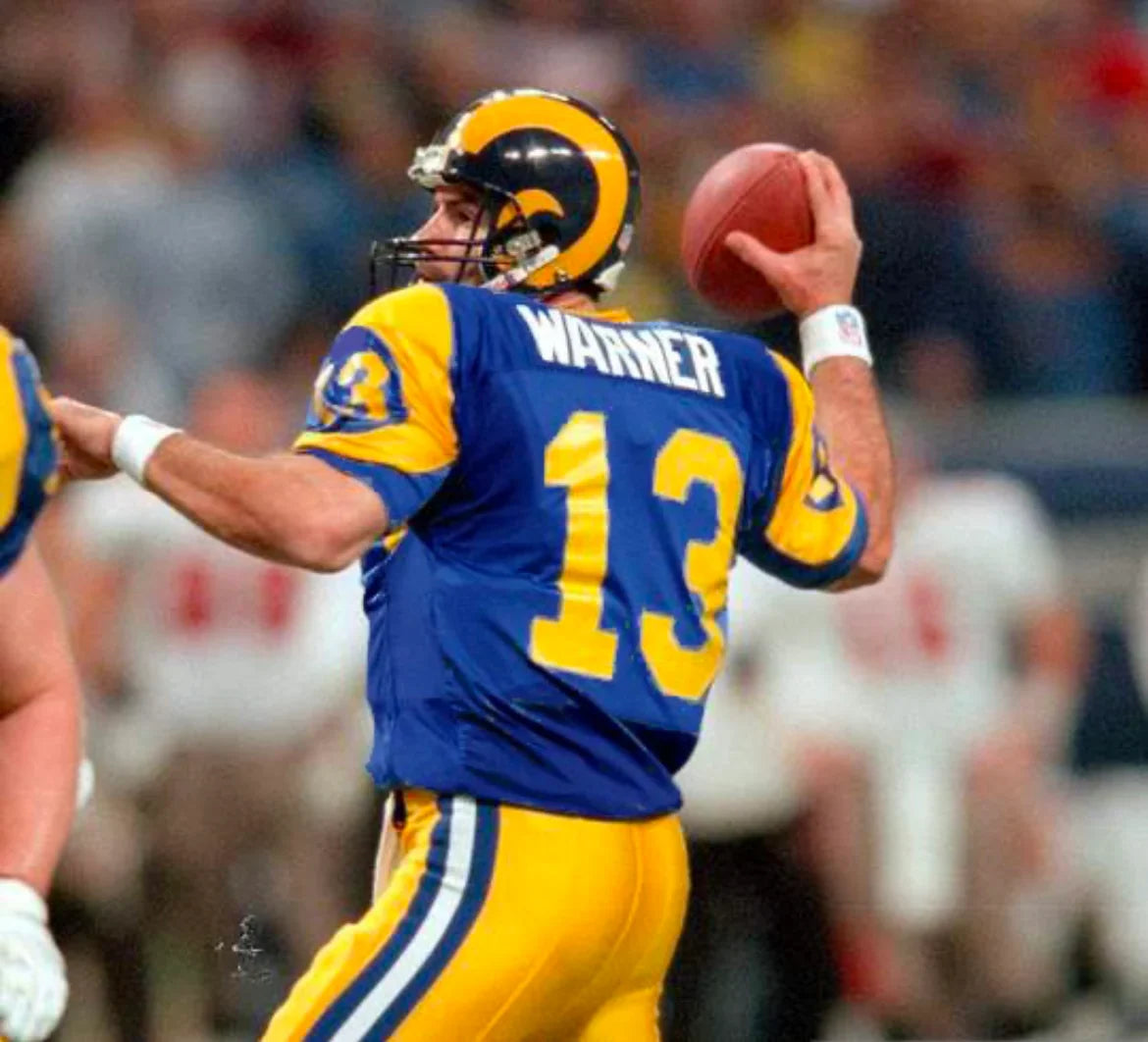 Kurt Warner St. Louis Rams Mitchell & Ness Jersey product image 4, provided for visual reference and product detail review