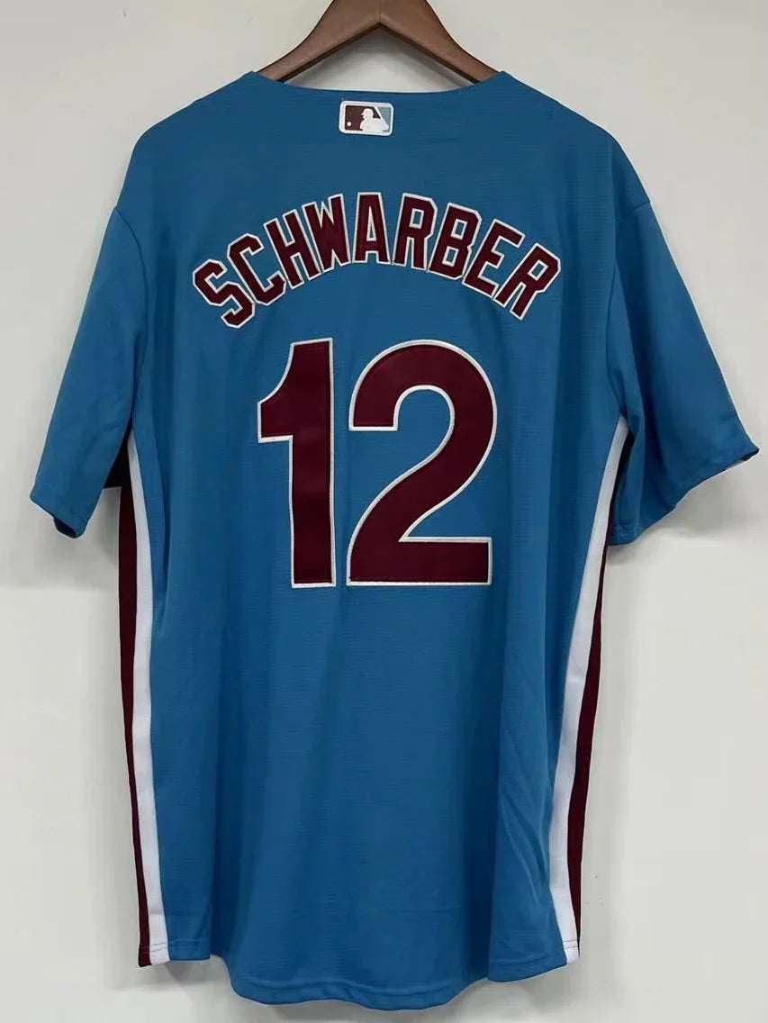 Kyle Schwarber Philadelphia Phillies Jersey blue product image 1, provided for visual reference and product detail review