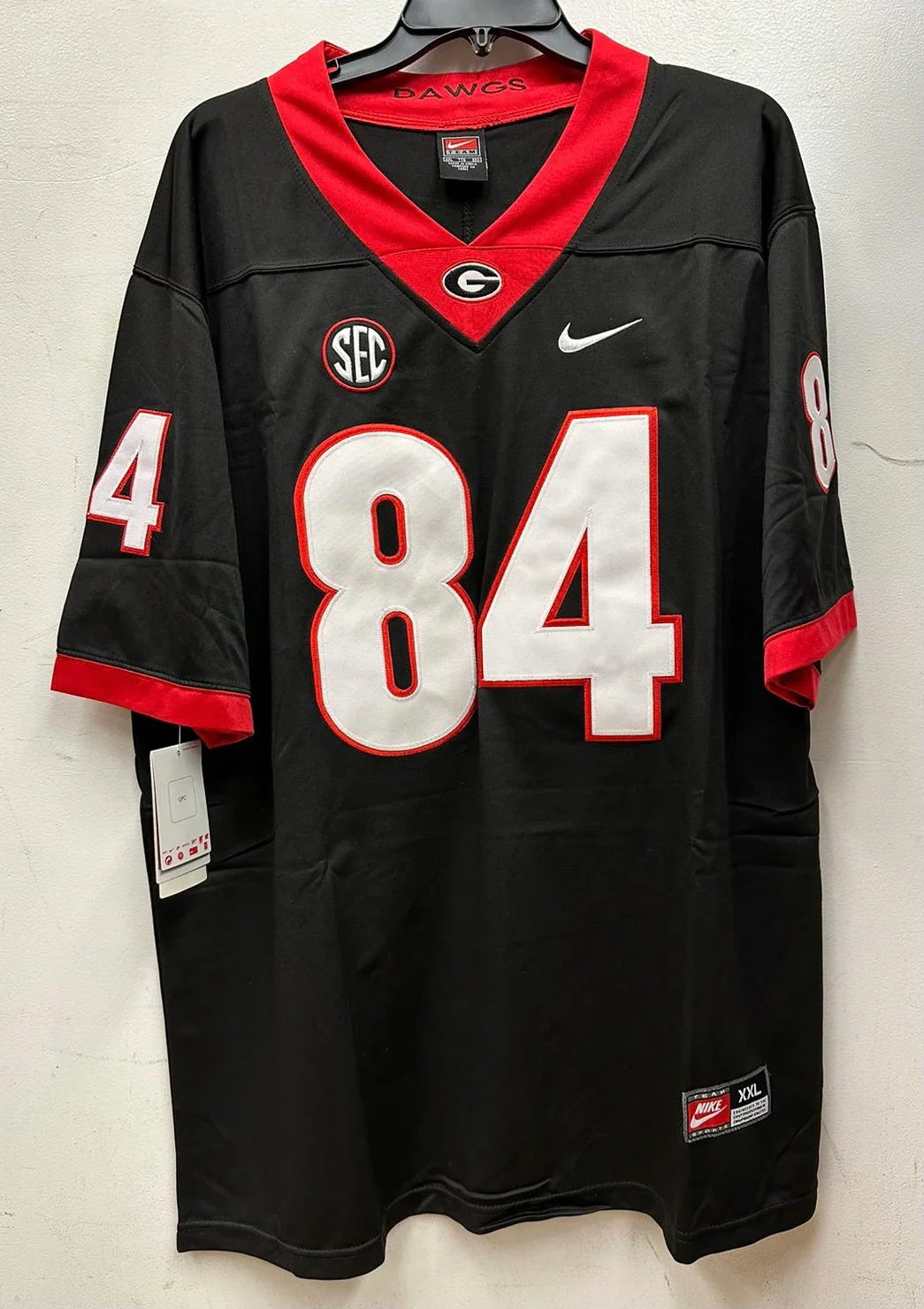 Ladd McConkey Georgia Bulldogs Jersey black product image 2, provided for visual reference and product detail review