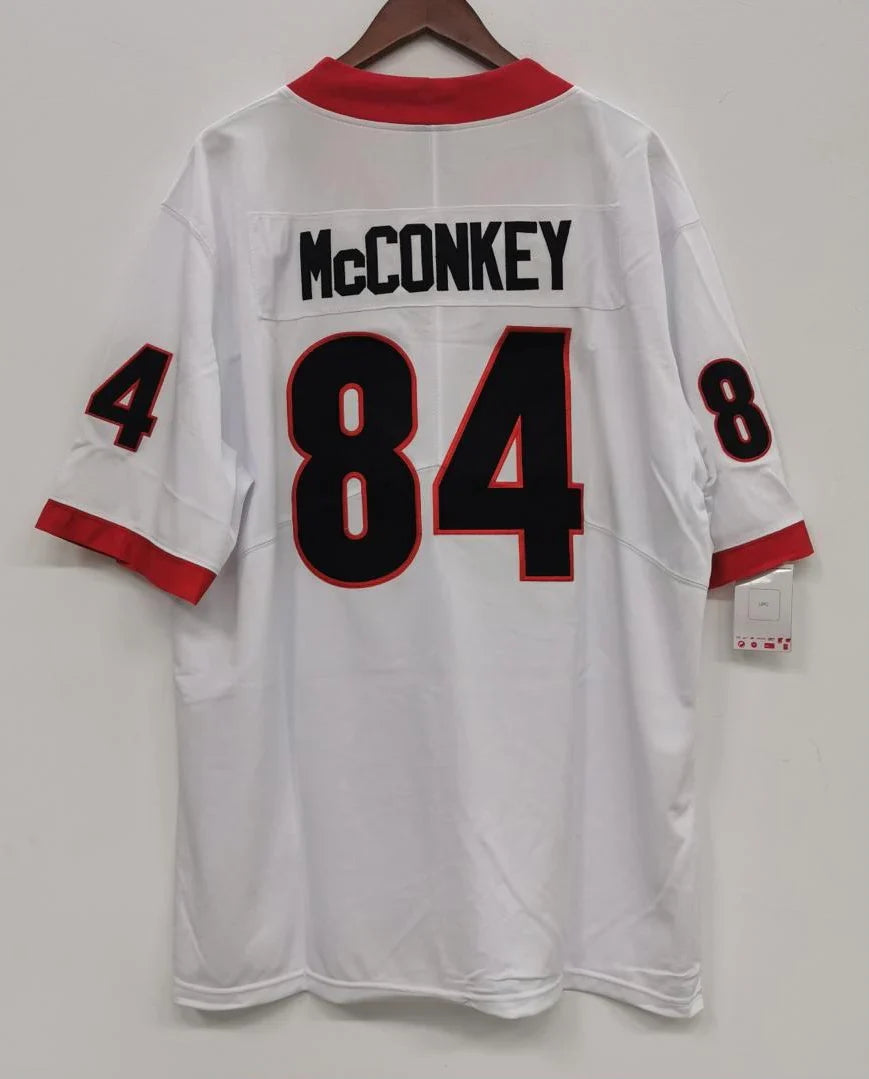 Ladd McConkey Georgia Bulldogs Jersey white product image 2, provided for visual reference and product detail review