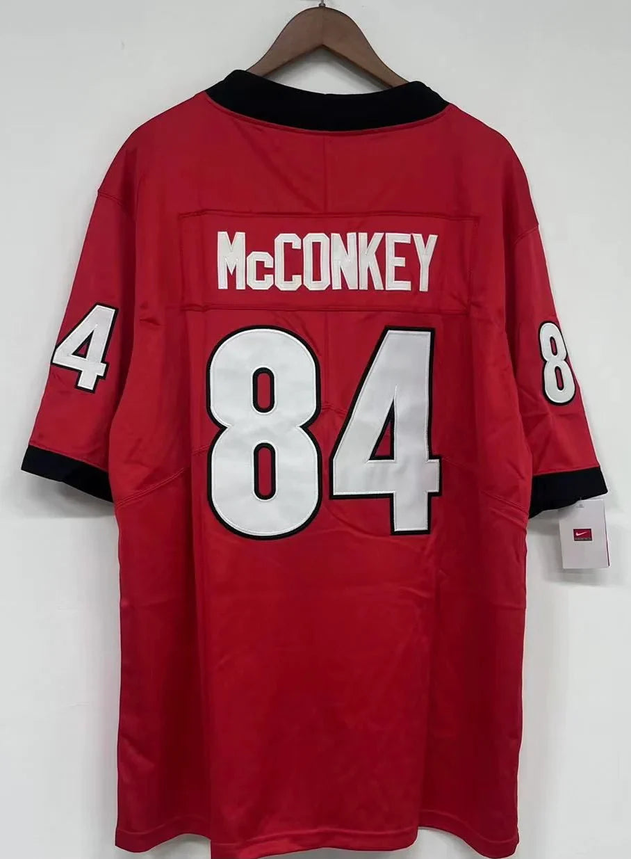 Ladd McConkey Georgia Bulldogs Jersey red product image 1, provided for visual reference and product detail review