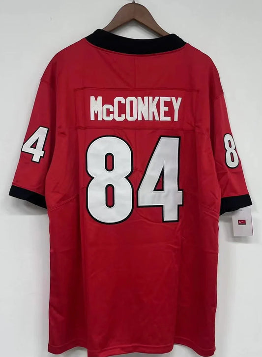 Ladd McConkey Georgia Bulldogs Jersey red product image 1, provided for visual reference and product detail review