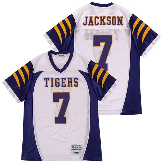 Lamar Jackson High School Jersey Boynton Beach Florida white product image 1, provided for visual reference and product