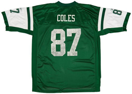 Laveranues Coles New York Jets Official NFL Mitchell & Ness Jersey green product image 1, provided for visual reference and