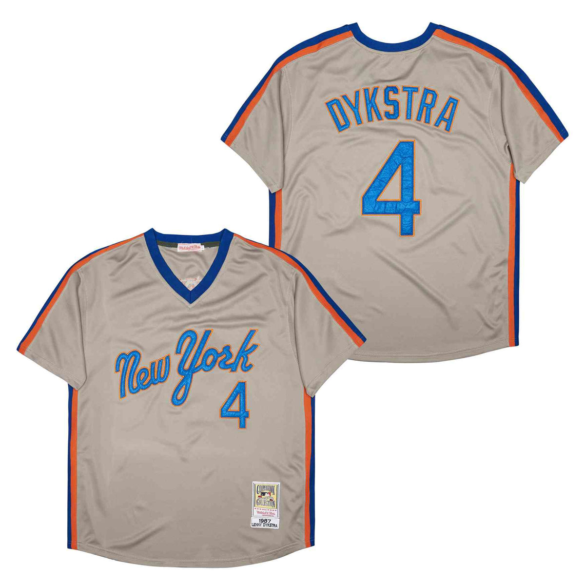 Len Lenny Dykstra New York Mets Jersey Mitchell & Ness gray product image 1, provided for visual reference and product