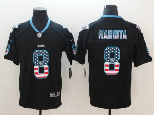 Marcus Mariota Tennessee Titans Official NFL Stars and Stripes Nike jersey product image 1, provided for visual reference