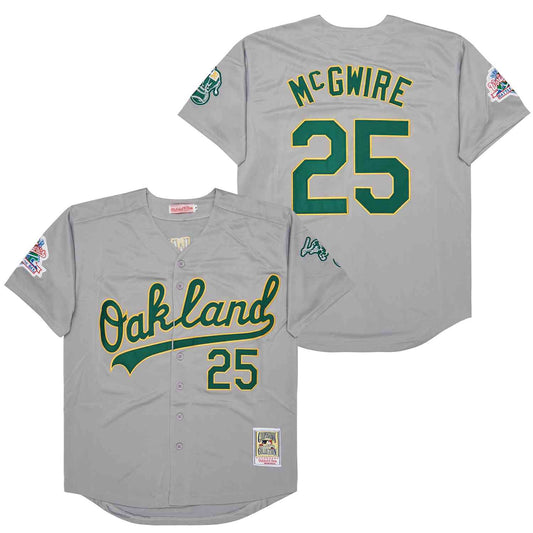 Mark McGwire Oakland A’s Athletics Jersey gray product image 1, provided for visual reference and product detail review