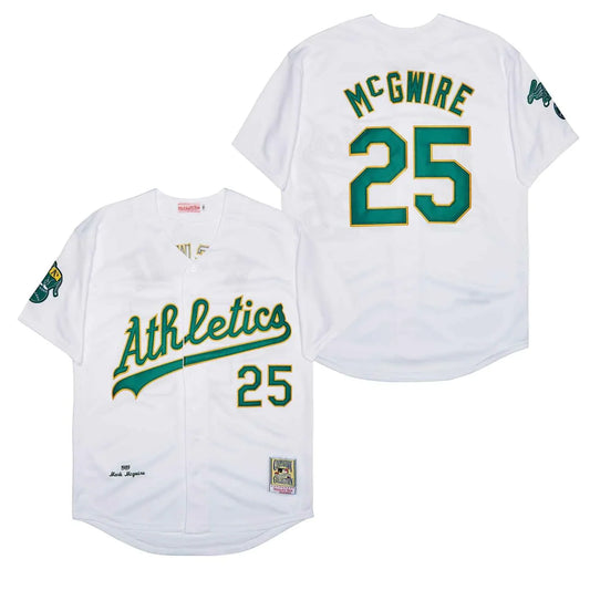 Mark McGwire Oakland A’s Athletics Jersey White product image 1, provided for visual reference and product detail review