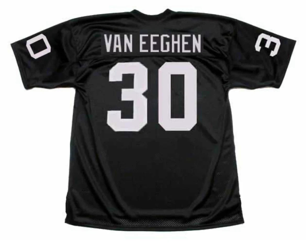 Mark Van Eeghen Oakland Raiders Mitchell & Ness Jersey Black product image 1, provided for visual reference and product