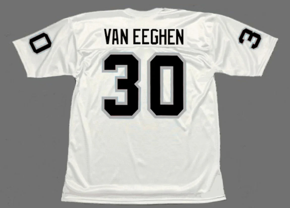 Mark Van Eeghen Oakland Raiders Mitchell & Ness Jersey white product image 1, provided for visual reference and product