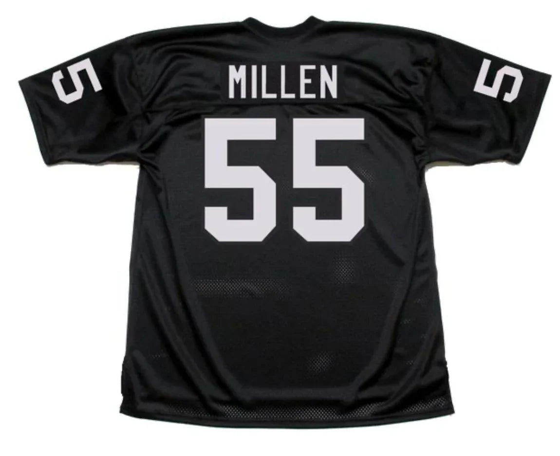 Matt Millen Los Angeles Raiders NFL Mitchell & Ness Jersey product image 1, provided for visual reference and product detail