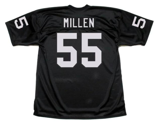 Matt Millen Los Angeles Raiders NFL Mitchell & Ness Jersey product image 1, provided for visual reference and product detail