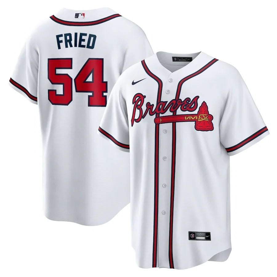 Max Fried Atlanta Braves Official MLB Nike Jersey product image 1, provided for visual reference and product detail review
