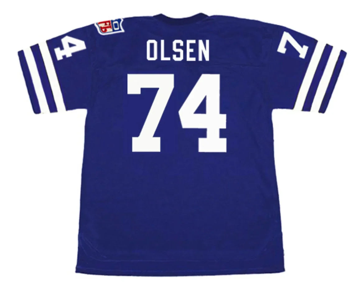 Merlin Olsen 1969 Los Angeles Rams NFL Mitchell & Ness Jersey blue product image 1, provided for visual reference and