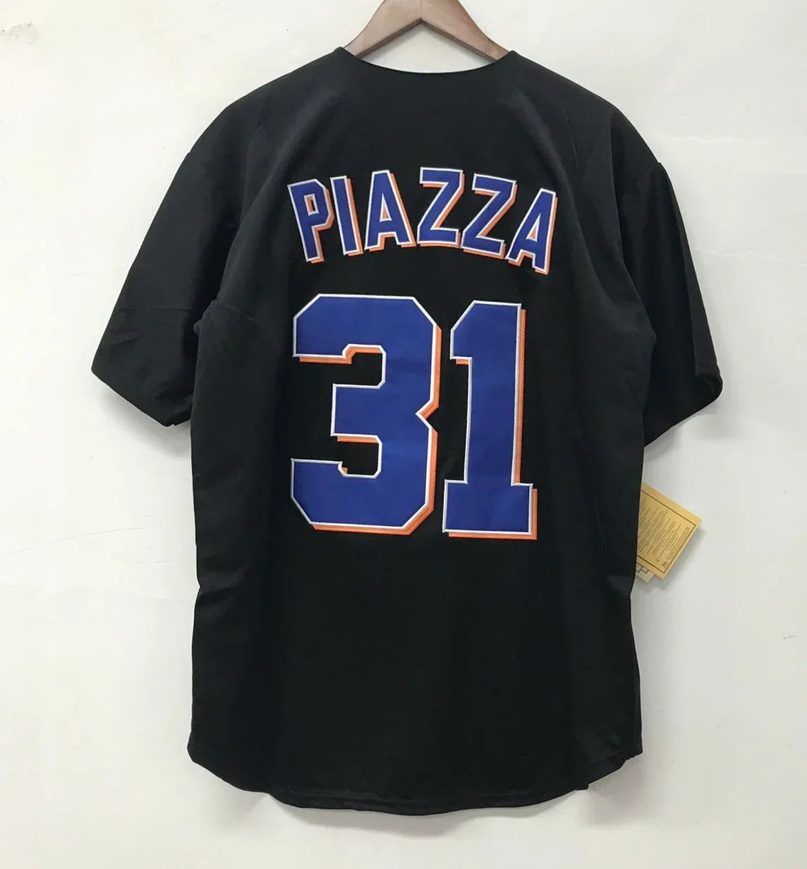 Mike Piazza New York Mets Jersey Mitchell & Ness black product image 2, provided for visual reference and product detail