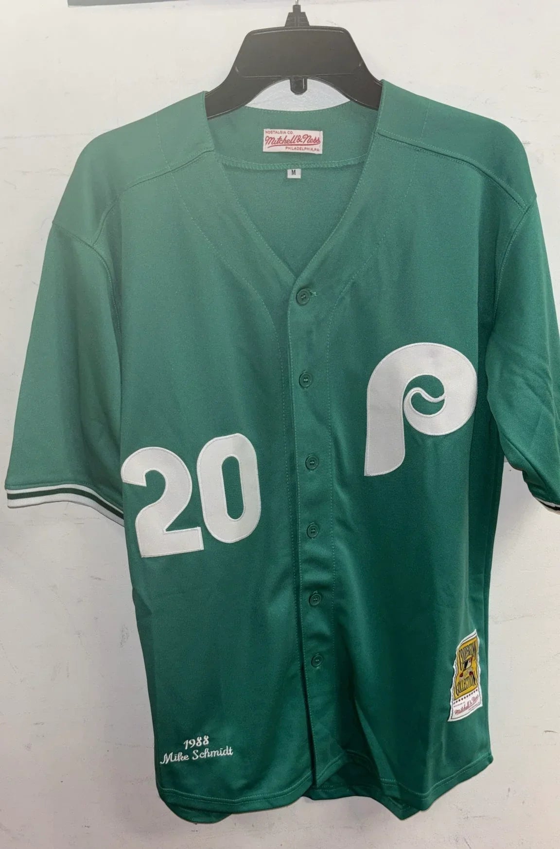 Mike Schmidt Philadelphia Phillies Green St. Patrick’s Day Jersey product image 3, provided for visual reference and product