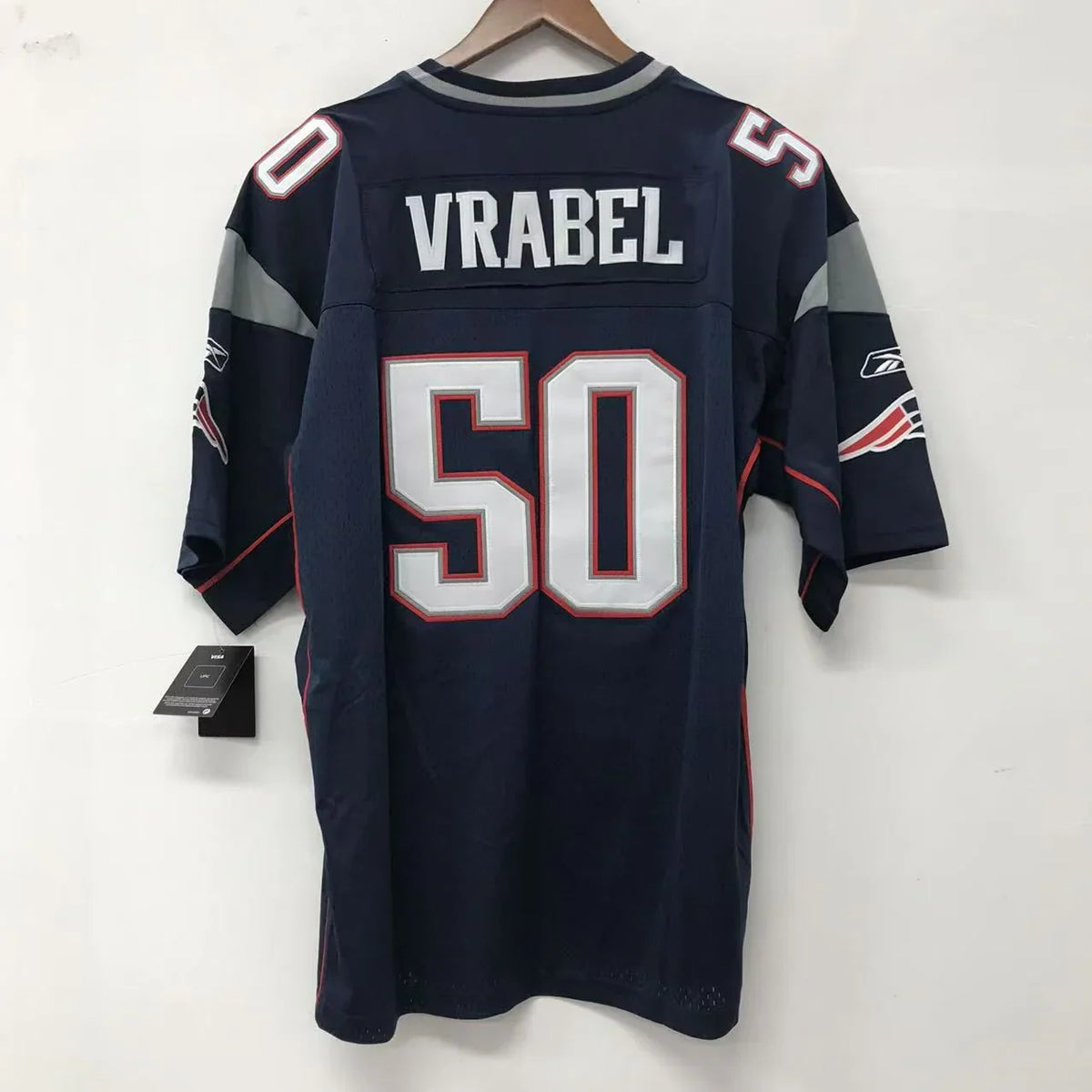 Mike Vrabel New England Patriots Reebok Jersey Blue product image 1, provided for visual reference and product detail review