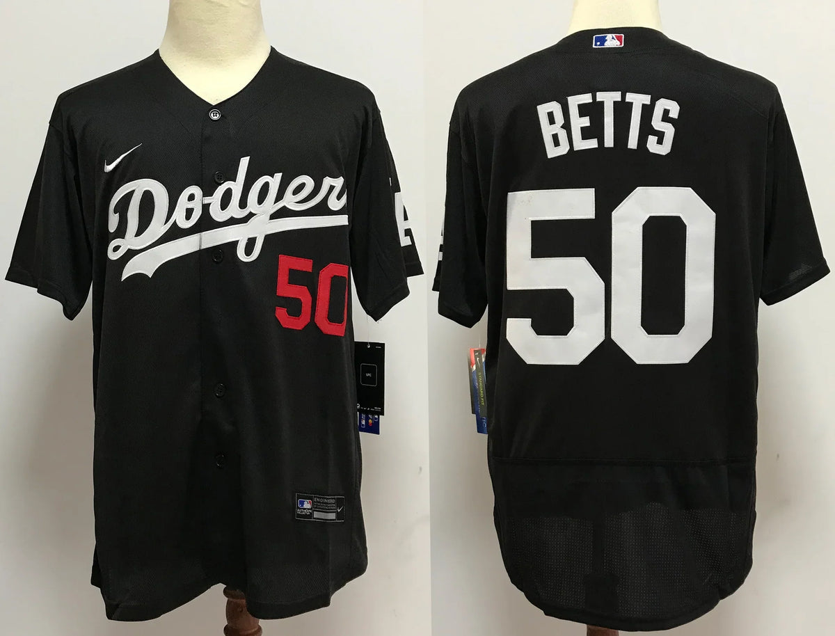Mookie Betts Los Angeles Dodgers Official Nike Jersey Black product image 1, provided for visual reference and product