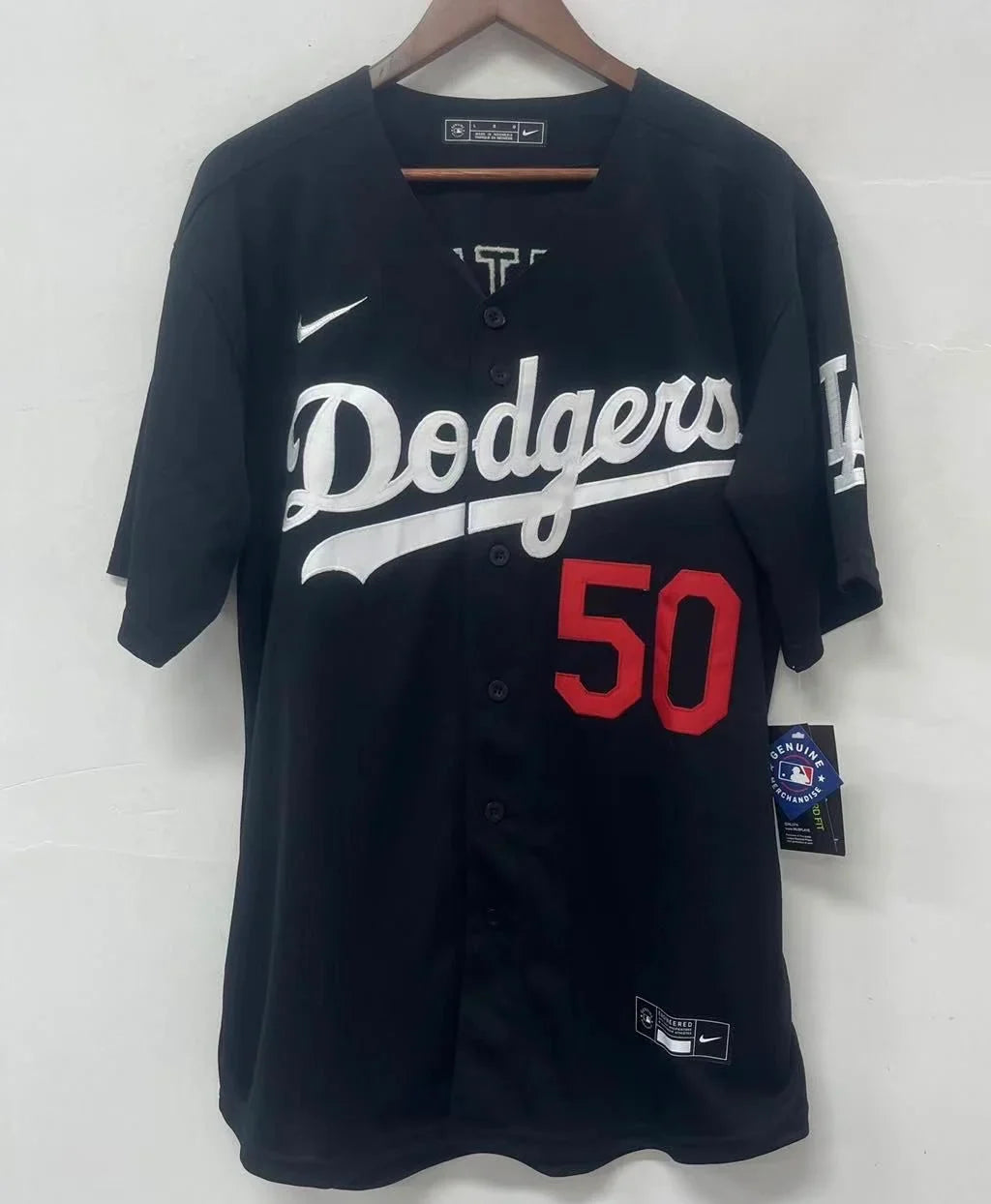 Mookie Betts Los Angeles Dodgers Official Nike Jersey Black product image 3, provided for visual reference and product