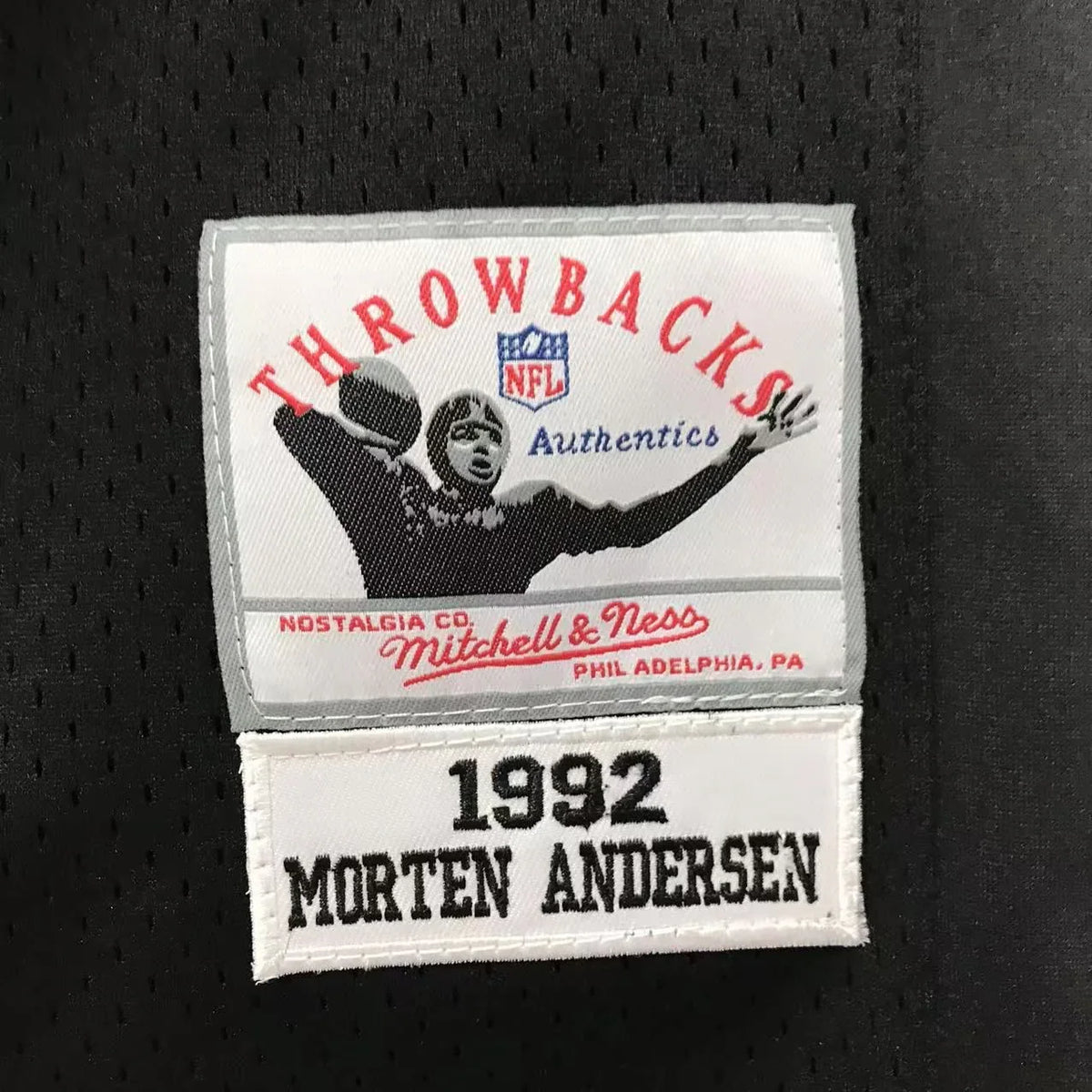 Morten Andersen New Orleans Saints Jersey Mitchell & Ness product image 3, provided for visual reference and product detail