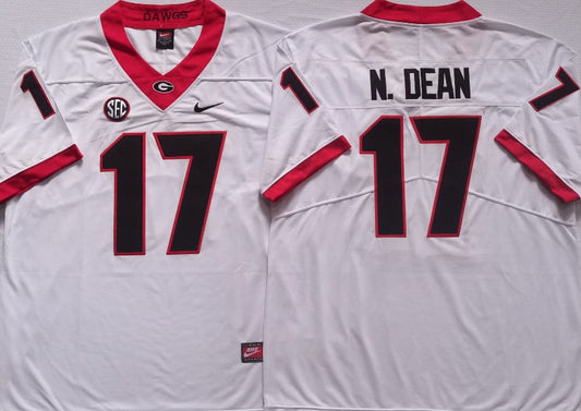 Nakobe Dean Georgia Bulldogs Jersey Nike white product image 1, provided for visual reference and product detail review