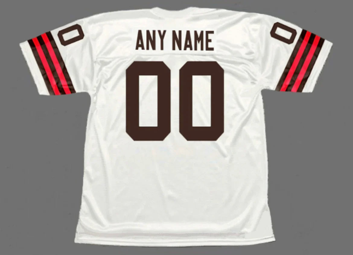 Any name & Number Classic Cleveland Browns white NFL Mitchell & Ness custom made jersey product image 1, provided for visual