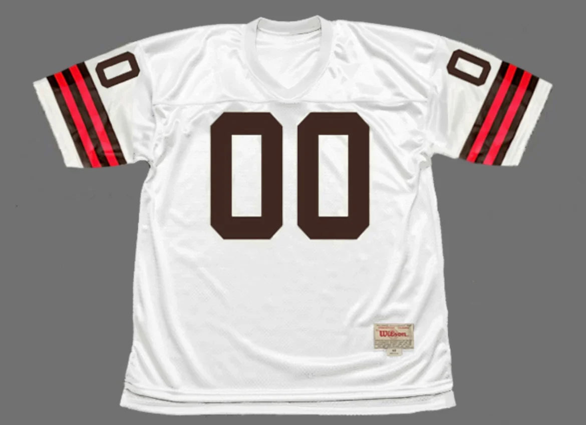 Any name & Number Classic Cleveland Browns white NFL Mitchell & Ness custom made jersey product image 2, provided for visual