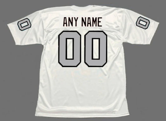 Any name & Number 1994 Los Angeles Raiders NFL Mitchell & Ness Jersey White/Silver product image 1, provided for visual