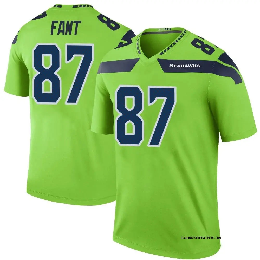 Noah Fant Seattle Seahawks Official NFL Jersey Nike Neon green product image 1, provided for visual reference and product