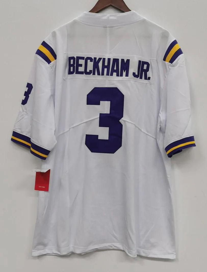 Odell Beckham Jr. LSU Tigers Jersey White product image 2, provided for visual reference and product detail review