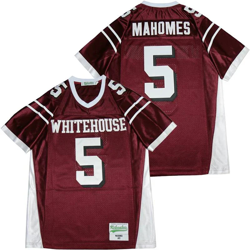 Patrick Mahomes Whitehouse Texas High School Jersey red product image 1, provided for visual reference and product detail