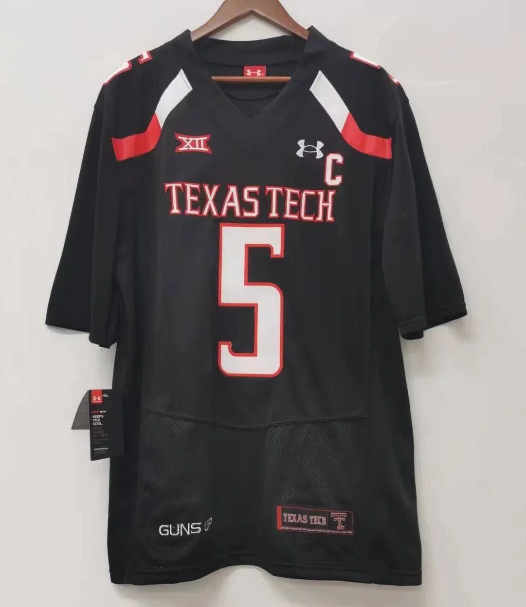 Patrick Mahomes Texas Tech Jersey black product image 2, provided for visual reference and product detail review