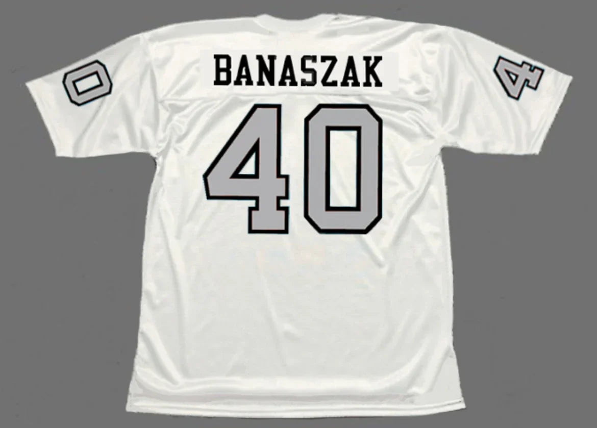 Pete Banaszak 1970 Oakland Raiders Mitchell & Ness Jersey product image 1, provided for visual reference and product detail