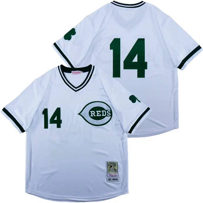 Pete Rose Cincinnati Reds Jersey Mitchel & Ness St. Paddy’s Patrick’s Day product image 1, provided for visual reference and