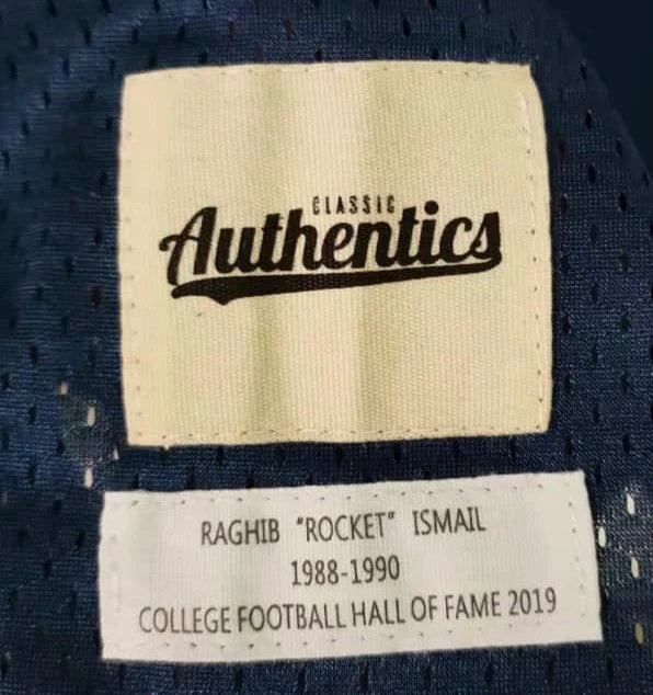 Raghib “Rocket” Ismail Notre Dame Jersey product image 3, provided for visual reference and product detail review