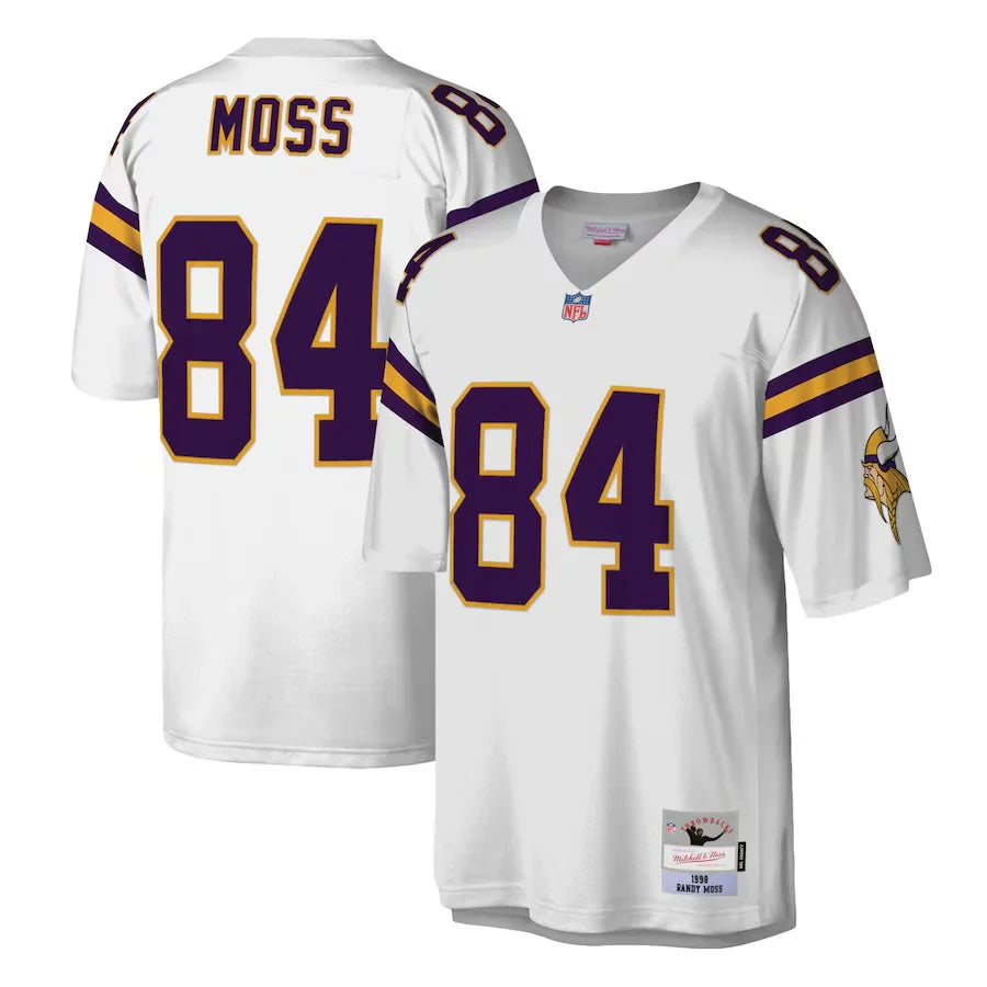 Randy Moss Minnesota Vikings NFL Mitchell & Ness Jersey White product image 1, provided for visual reference and product
