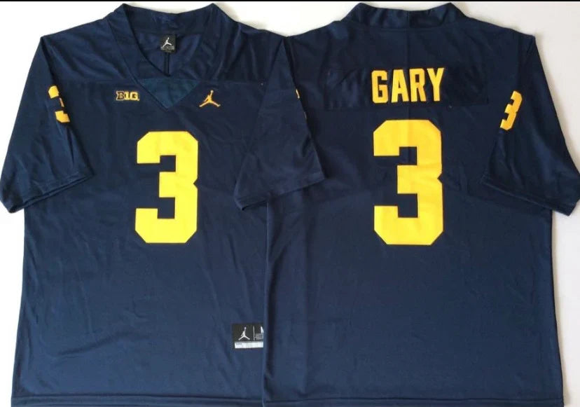 Rashan Gary Michigan Wolverines Jersey blue product image 1, provided for visual reference and product detail review