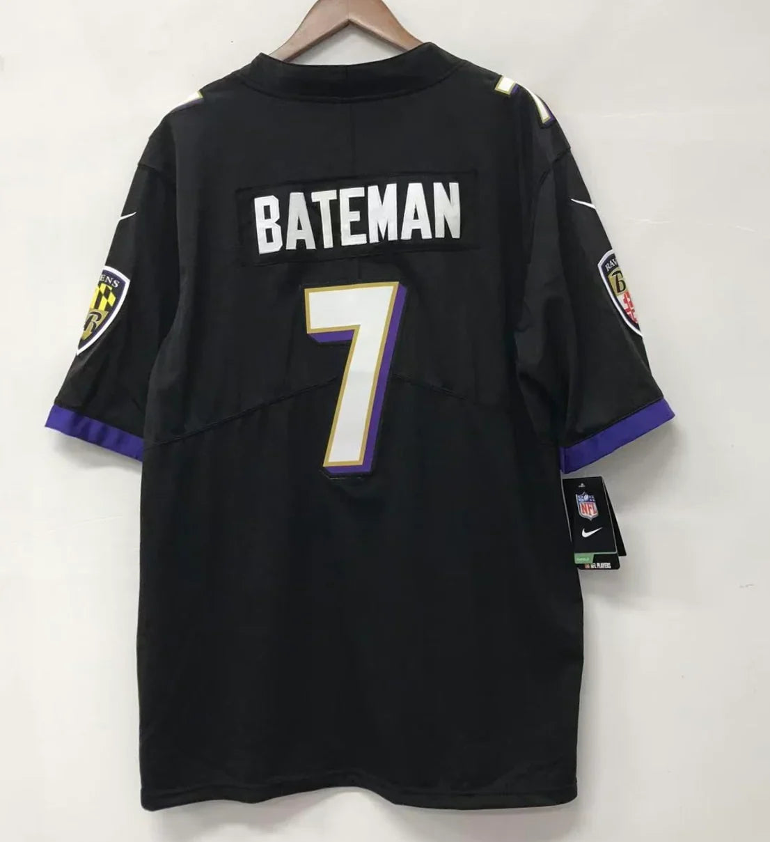 Rashod Bateman Baltimore Ravens Official NFL Jersey Nike product image 1, provided for visual reference and product detail