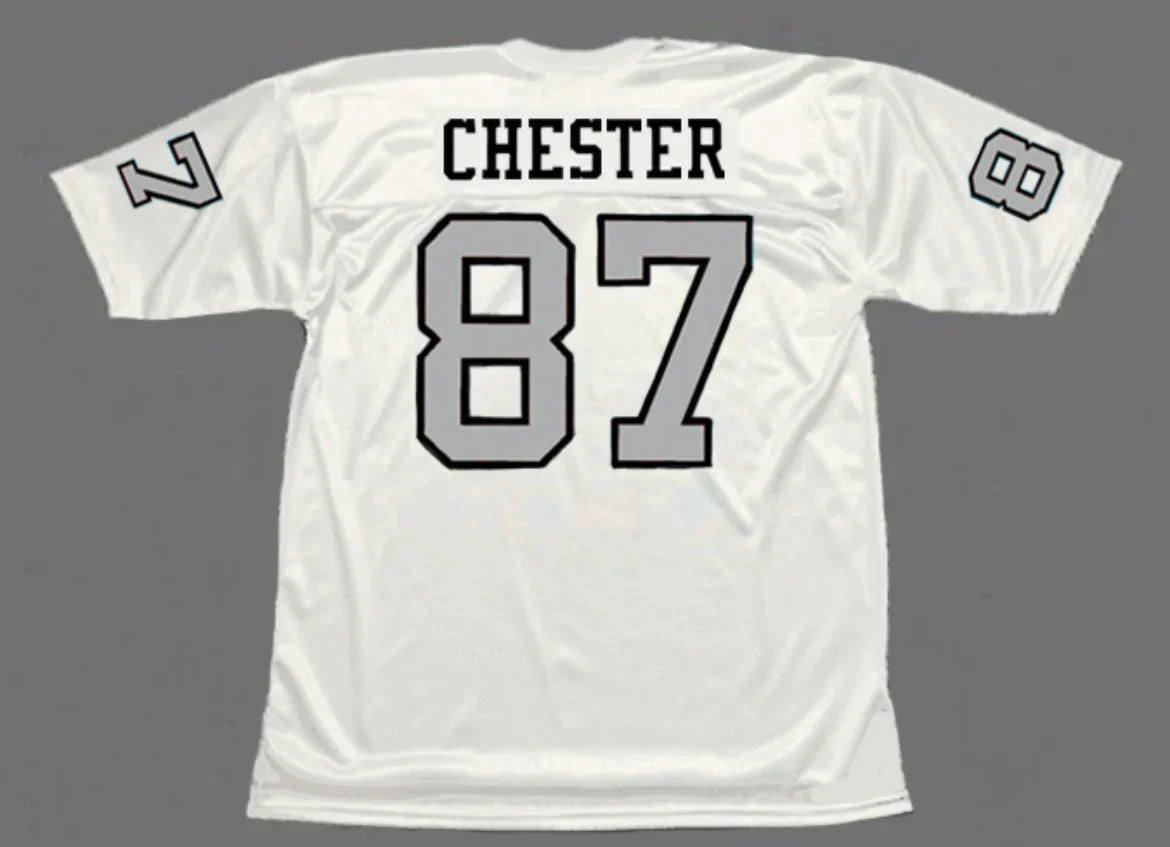 Raymond Chester 1970 Oakland Raiders Mitchell & Ness Jersey product image 1, provided for visual reference and product