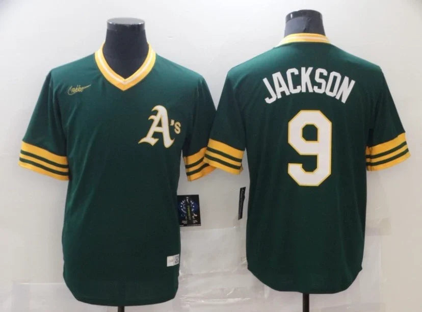 Reggie Jackson Oakland A’s Athletics Jersey product image 1, provided for visual reference and product detail review