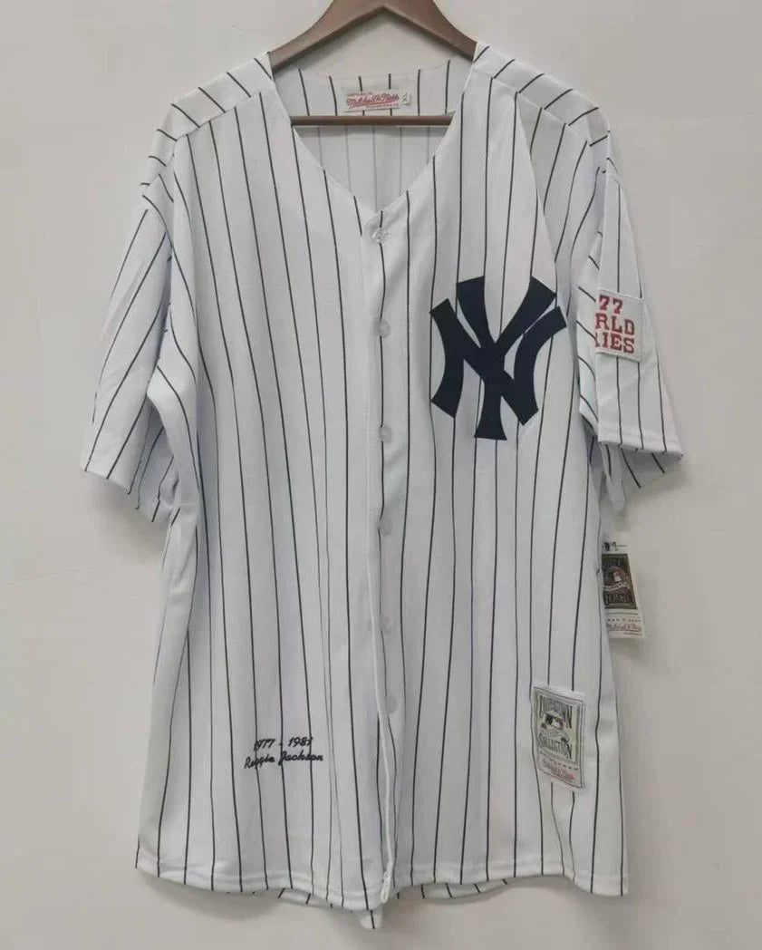 Reggie Jackson New York Yankees Jersey pinstripe 1977-78 Mitchell & Ness product image 2, provided for visual reference and
