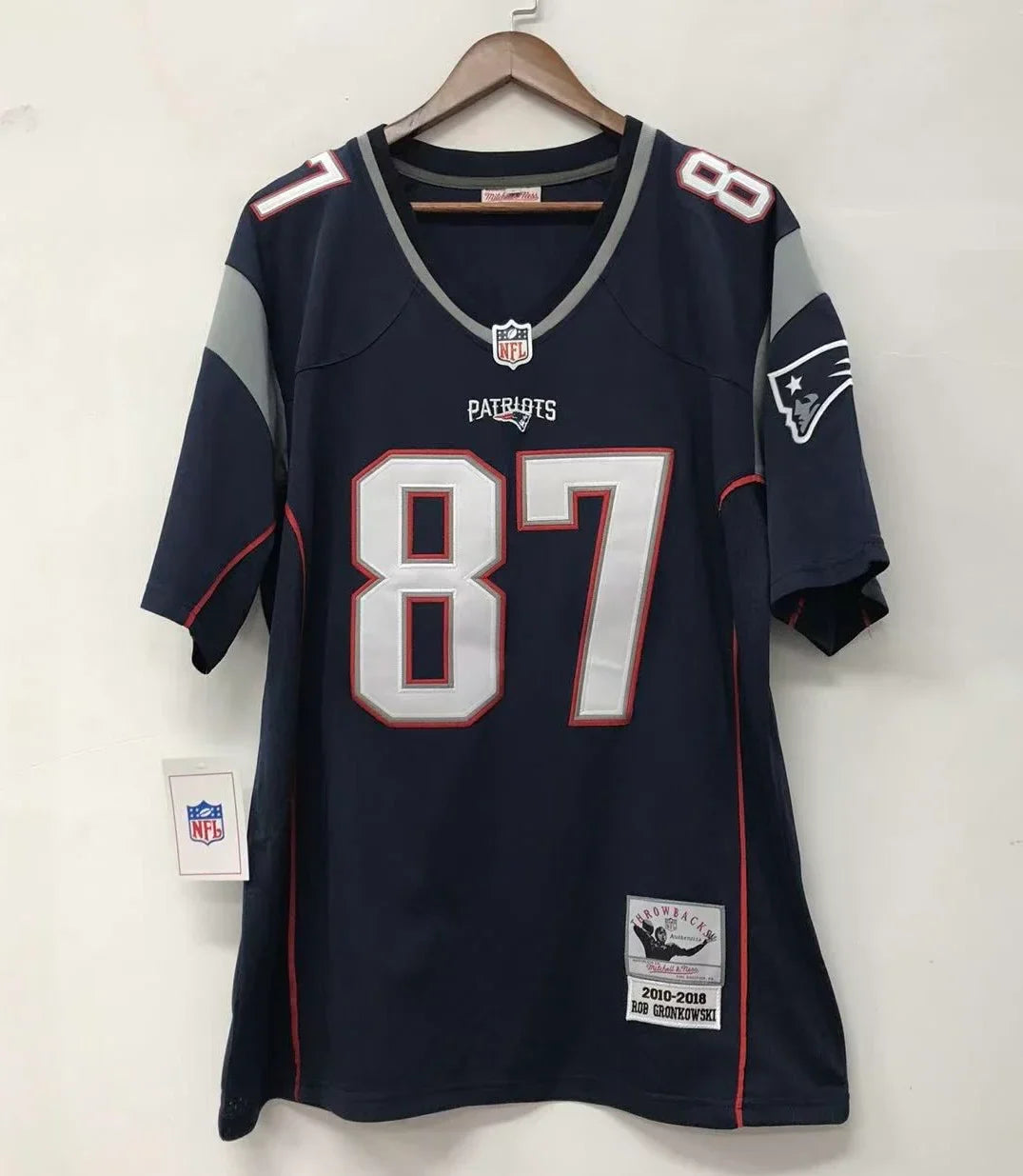 Rob Gronkowski New England Patriots NFL Mitchell & Ness Jersey Blue product image 2, provided for visual reference and