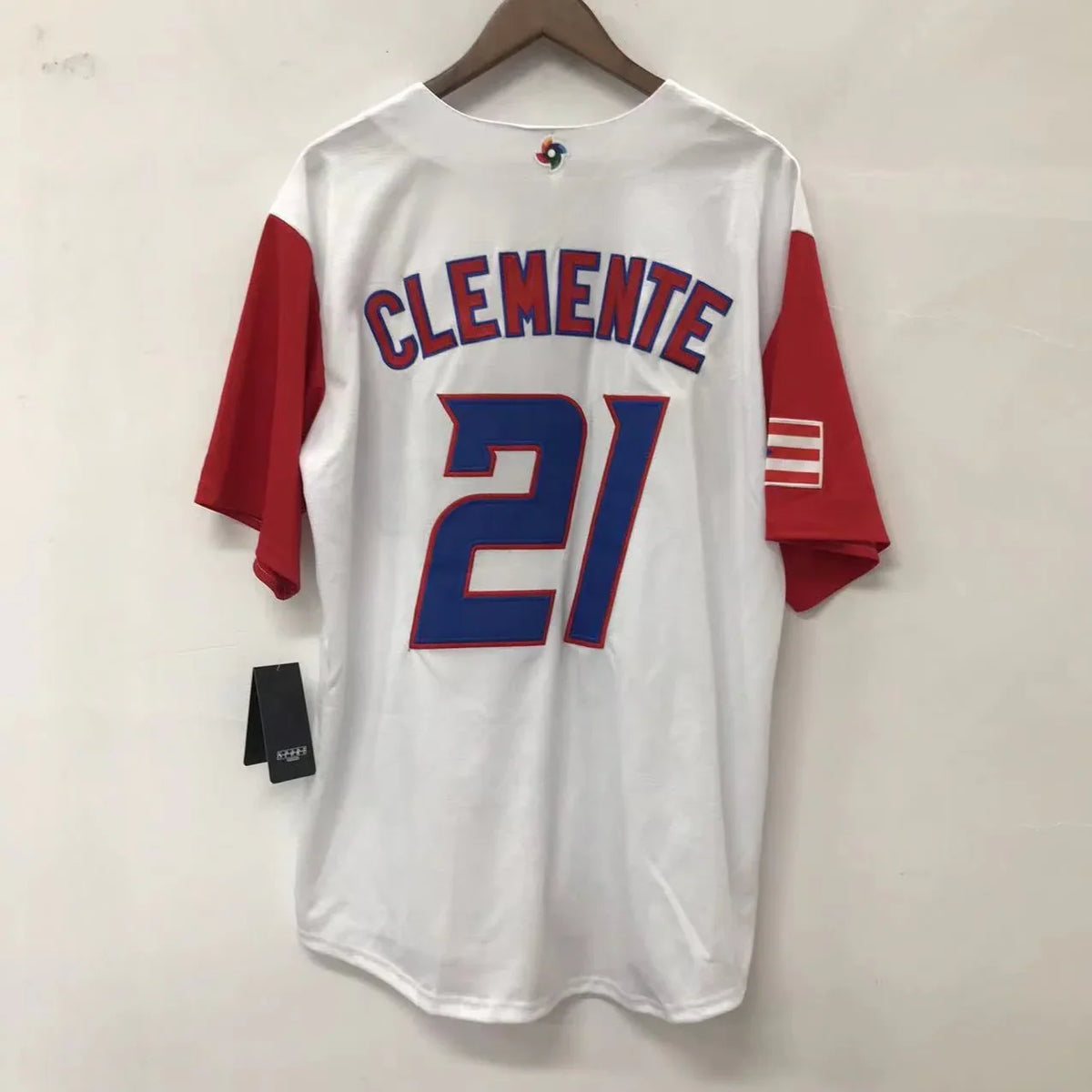 Roberto Clemente Puerto Rico jersey Majestic product image 1, provided for visual reference and product detail review