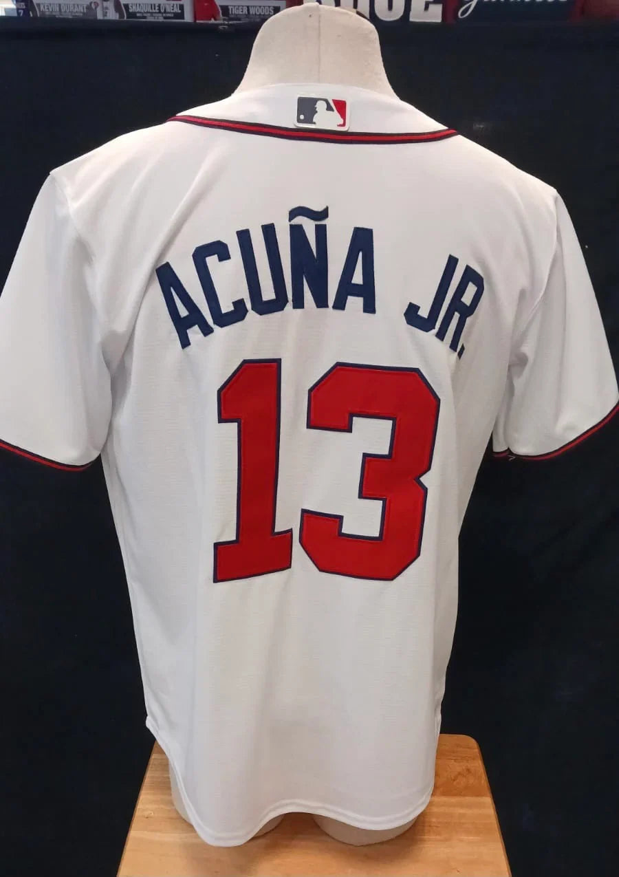 Ronald Acuña Jr. Atlanta Braves Jersey Nike white product image 1, provided for visual reference and product detail review