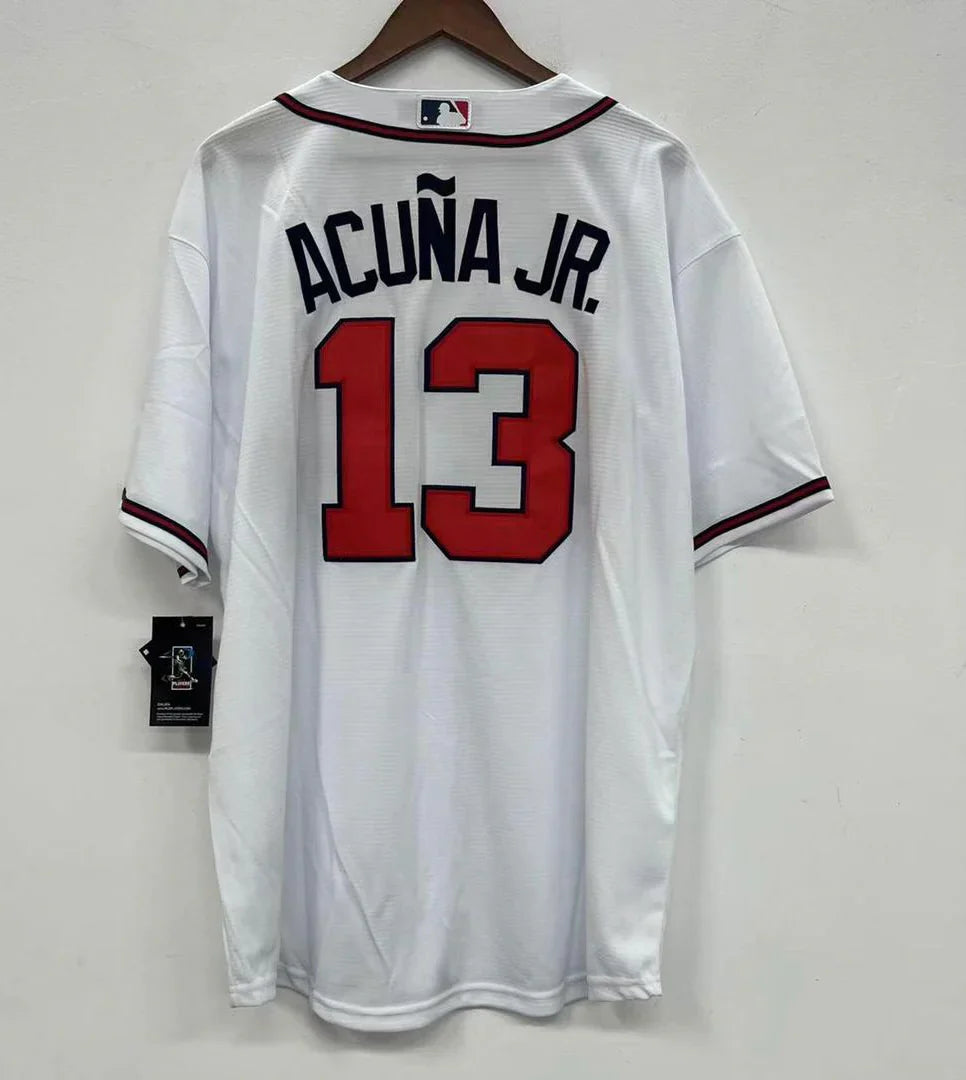 Ronald Acuña Jr. Atlanta Braves Jersey Nike white product image 3, provided for visual reference and product detail review