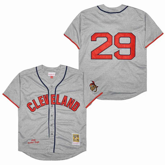 Satchel Paige Cleveland Indians Jersey Mitchell & Ness Gray product image 1, provided for visual reference and product