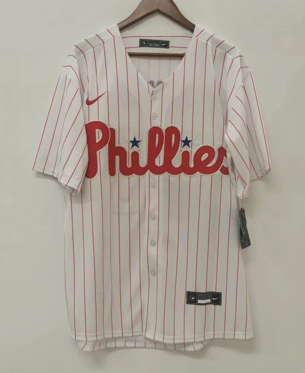 Seranthony Dominguez Philadelphia Phillies Jersey white pinstripes product image 2, provided for visual reference and