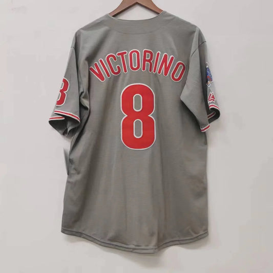 Shane Victorino Philadelphia Phillies Jersey 2008 World Series gray product image 1, provided for visual reference and